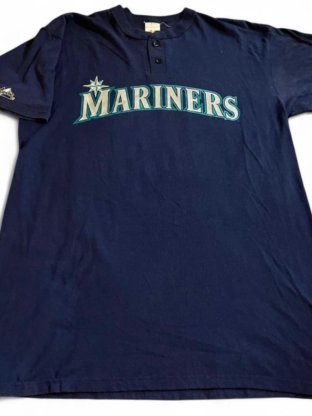 Vintage Men’s Majestic MLB Seattle Mariners Henley T-Shirt Men's L